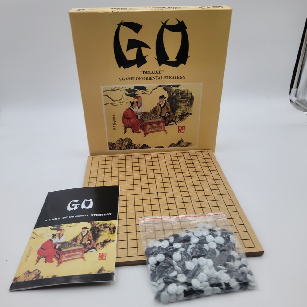 Hansen Deluxe Go Game Solid Wood Board Strategy Game H-2800 Black White Stones